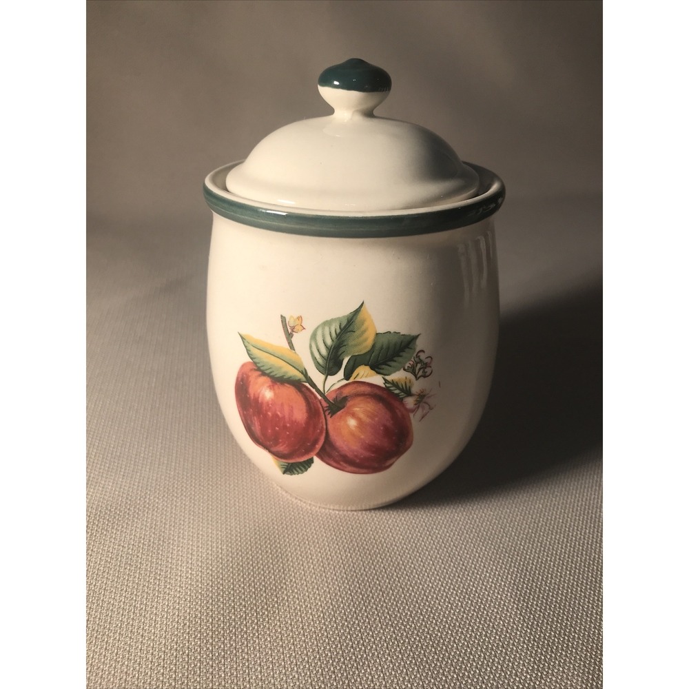 Casuals by China Pearl Apples 7 1/2" Ceramic Canister